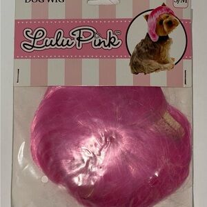 Lulu Pink Dog Wig Halloween Costume,Size S/M